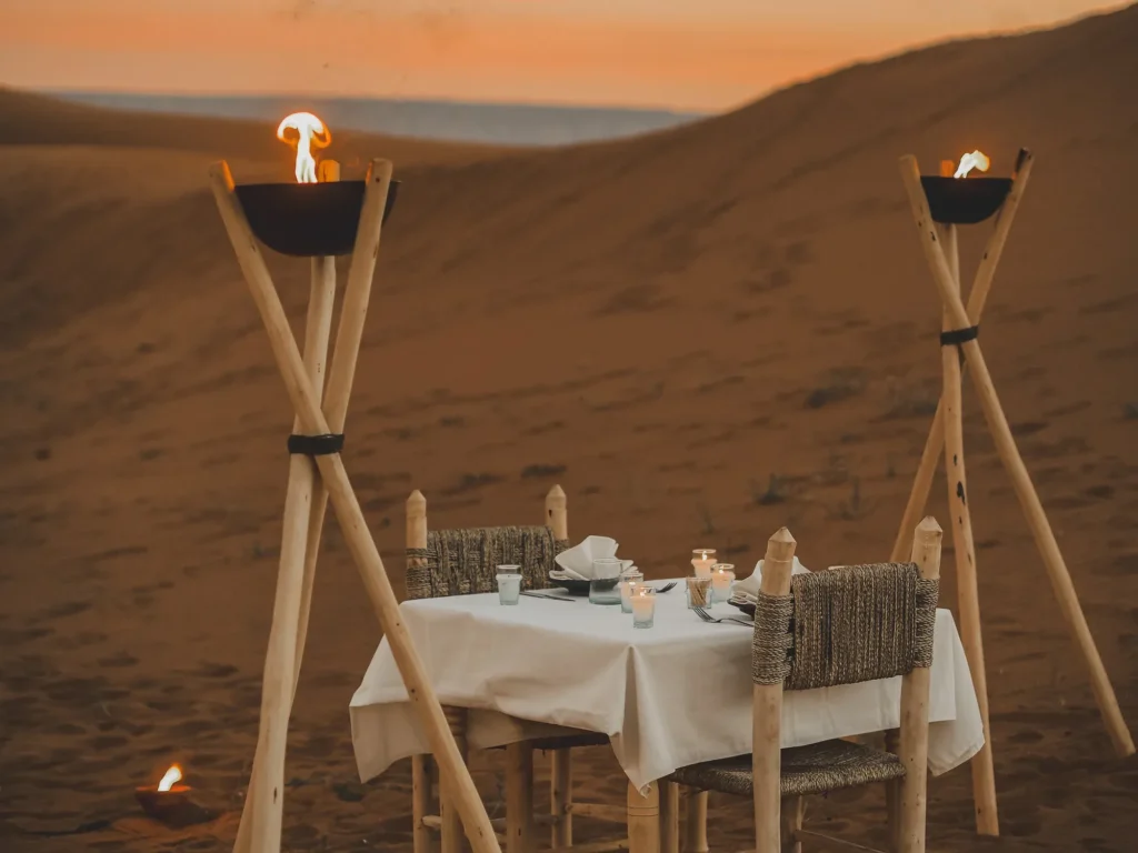 romantic dinner dunes